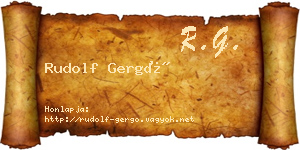 Rudolf Gergő névjegykártya