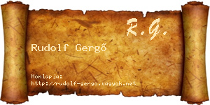 Rudolf Gergő névjegykártya